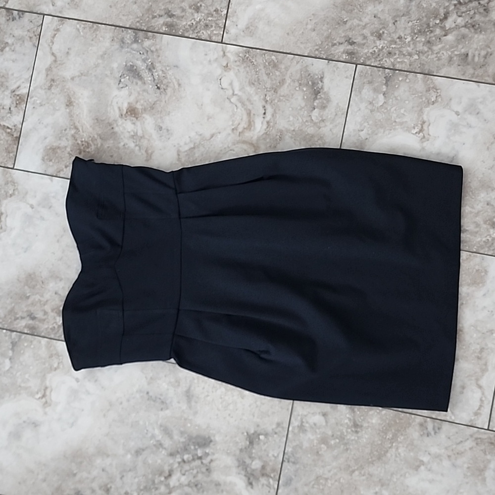 Dvf Navy Euc Bustier Structured Sheath Dress Size… - image 4